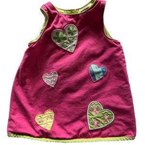 Talbots kids dress. Size 18 months. Pink and yellow heart design.